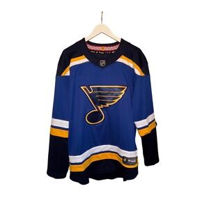 St Louis Blues Official NHL Fanatics Breakaway Hockey Jersey Blue Gold Men Large